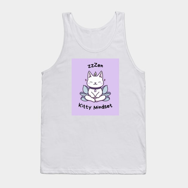 Kawaii Cute Yoga Meditating Cat Tank Top by AdaMazingDesign